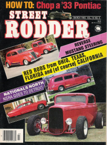 STREET RODDER 1985 MAR - CHOP A 33 PONTIAC SEDAN, CAMERA PLANNING A CHOP